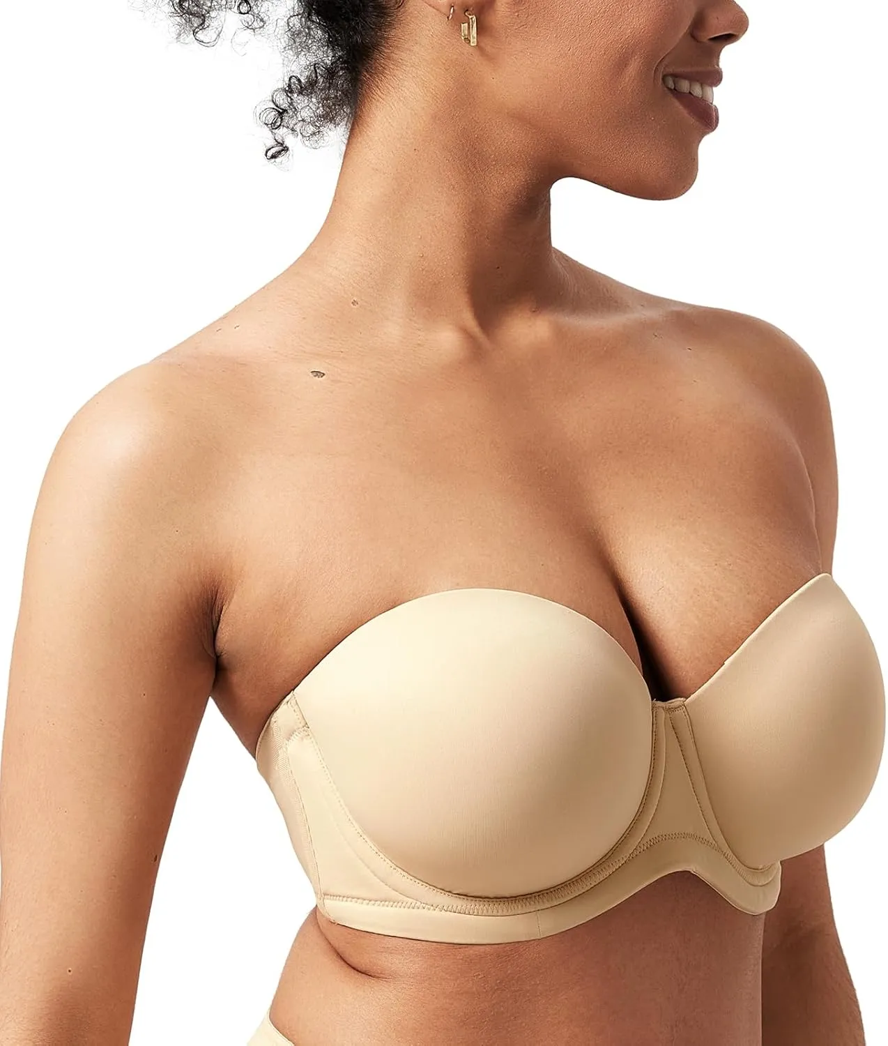 HSIA Strapless Bras for Big Bust Women Convertible Bra for Heavy Breast Strapless Bra Red Carpet Supportive Underwire