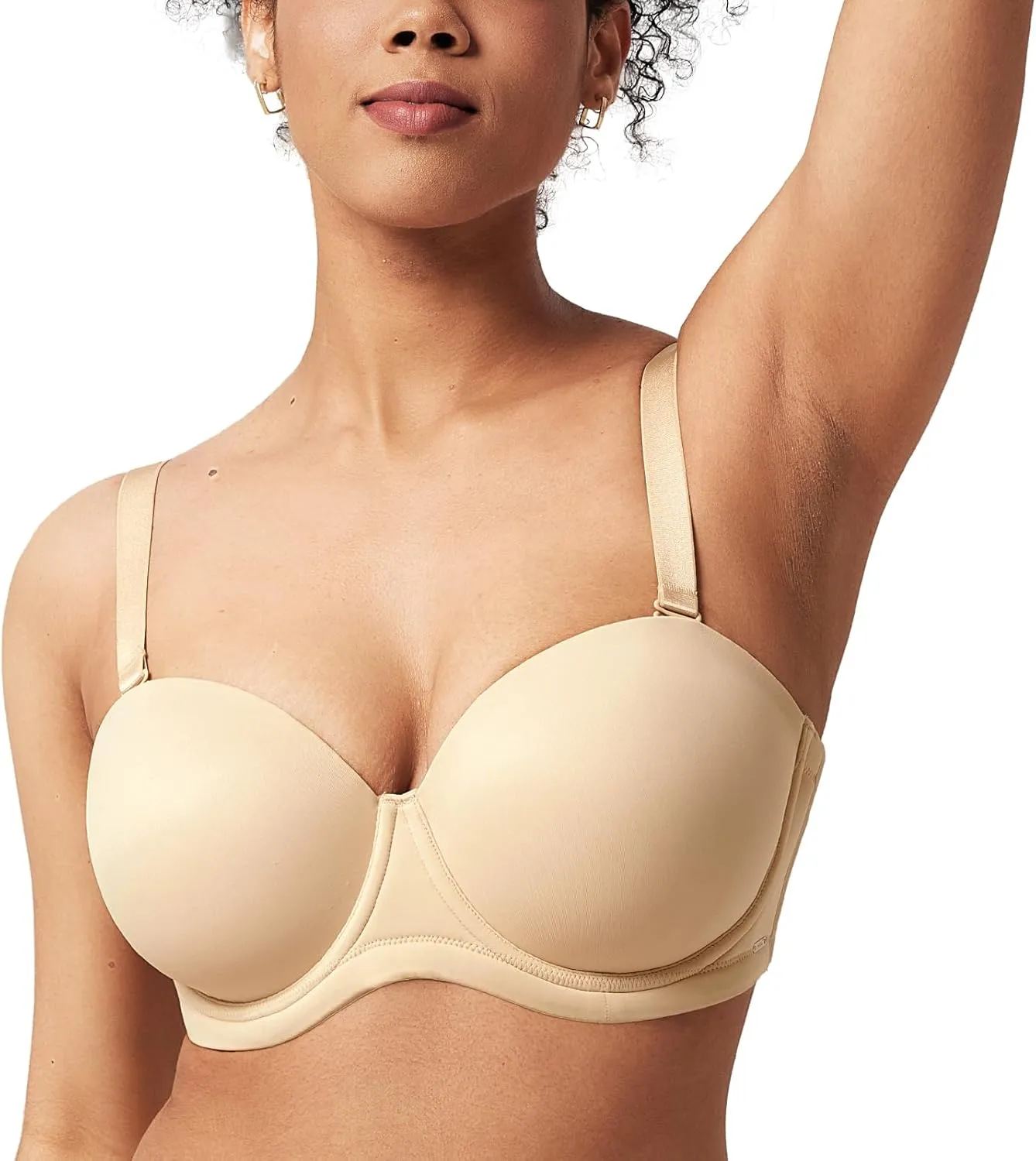 HSIA Strapless Bras for Big Bust Women Convertible Bra for Heavy Breast Strapless Bra Red Carpet Supportive Underwire