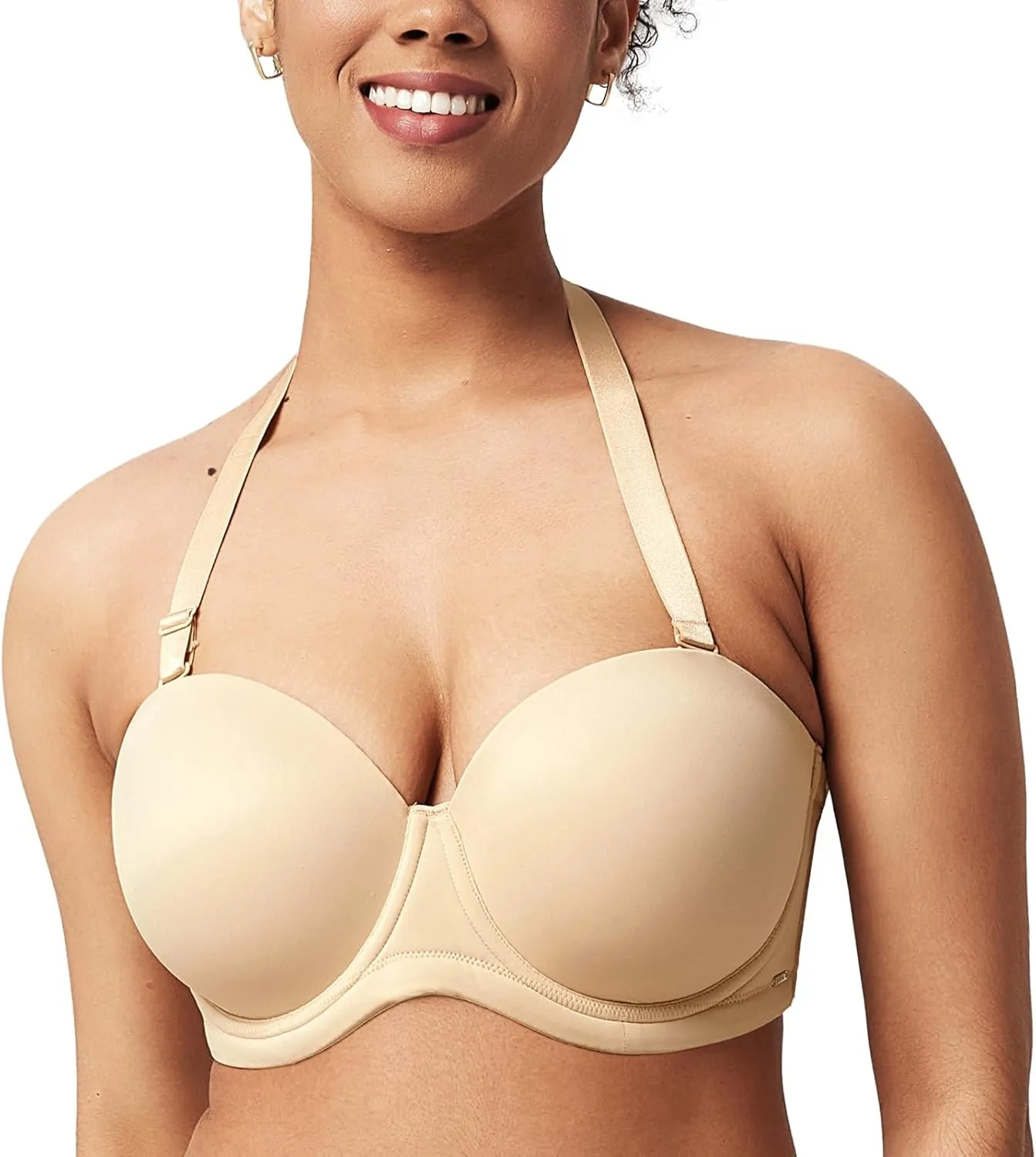 HSIA Strapless Bras for Big Bust Women Convertible Bra for Heavy Breast Strapless Bra Red Carpet Supportive Underwire