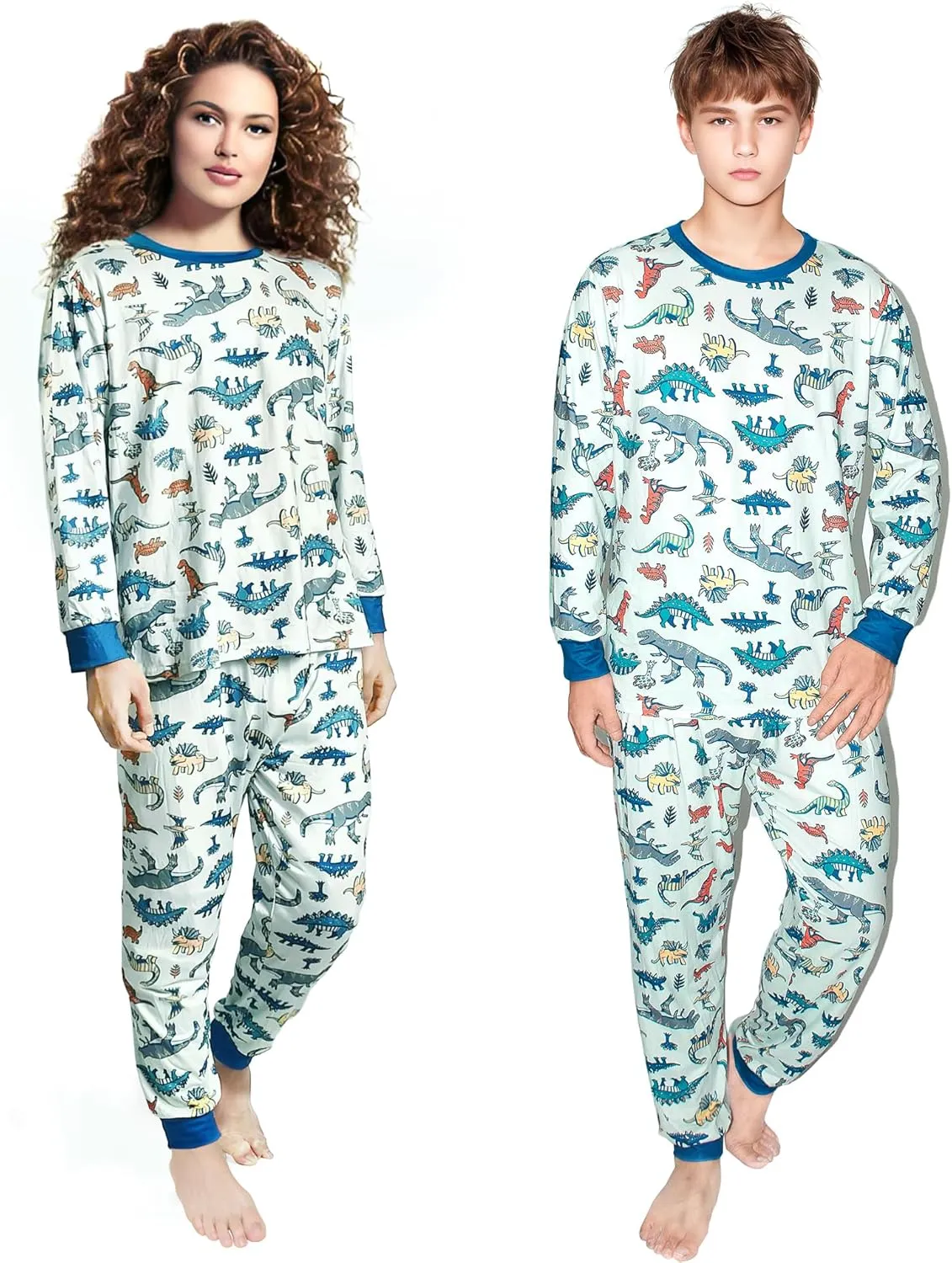HYCLES Family Matching Pajama Sets, Long Sleeve Sleepwear Pjs for Women Men Adults Teens Couple