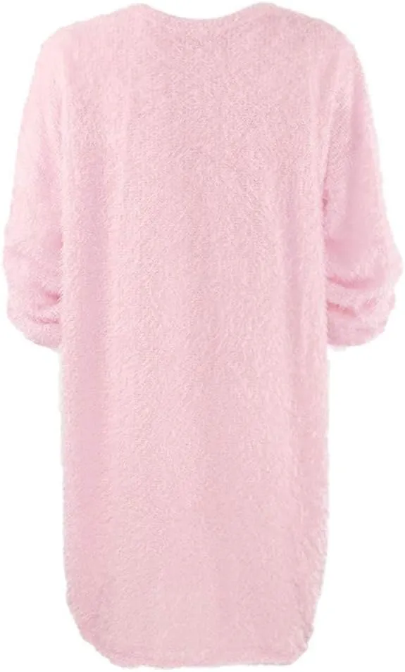 JJHAEVDY Sweater Dresses for Women 2025 Long Sleeve Crewneck Dress Solid Casual Dresses Fall Fuzzy Dresses Winter Loose Dress
