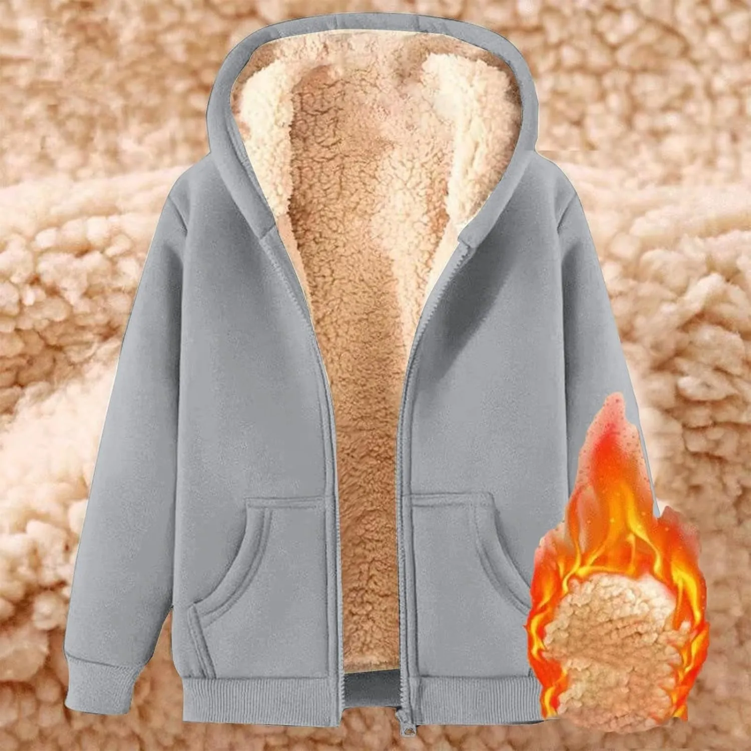 JOFOW zip up hoodie women cropped sweatshirt trendy queen hoodie womens fleece zip up jacket