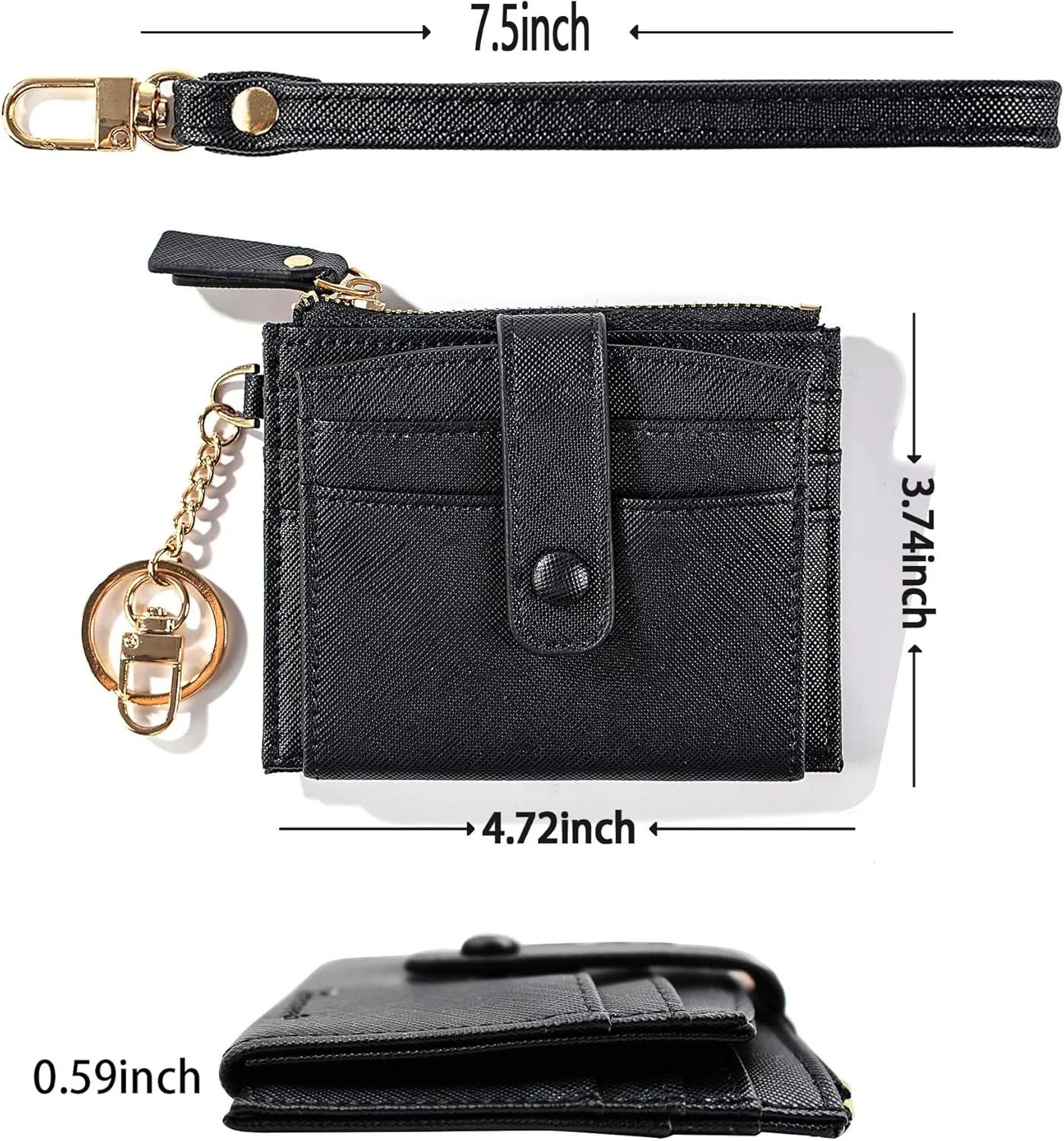 Keychain Wallet Wristlet Small Credit Card Holder Bracelet Key Chain Purse Bangle Tassel Beads Key Rings for Women