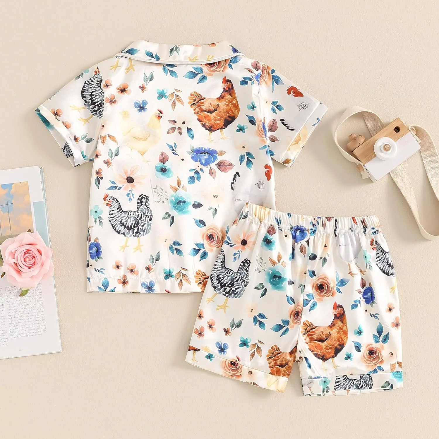 Kids Toddler Girls Pajamas Baby Short Sleeve Lapel Button Down Tops   Shorts Satin Silk Sleepwear Summer Loungewear