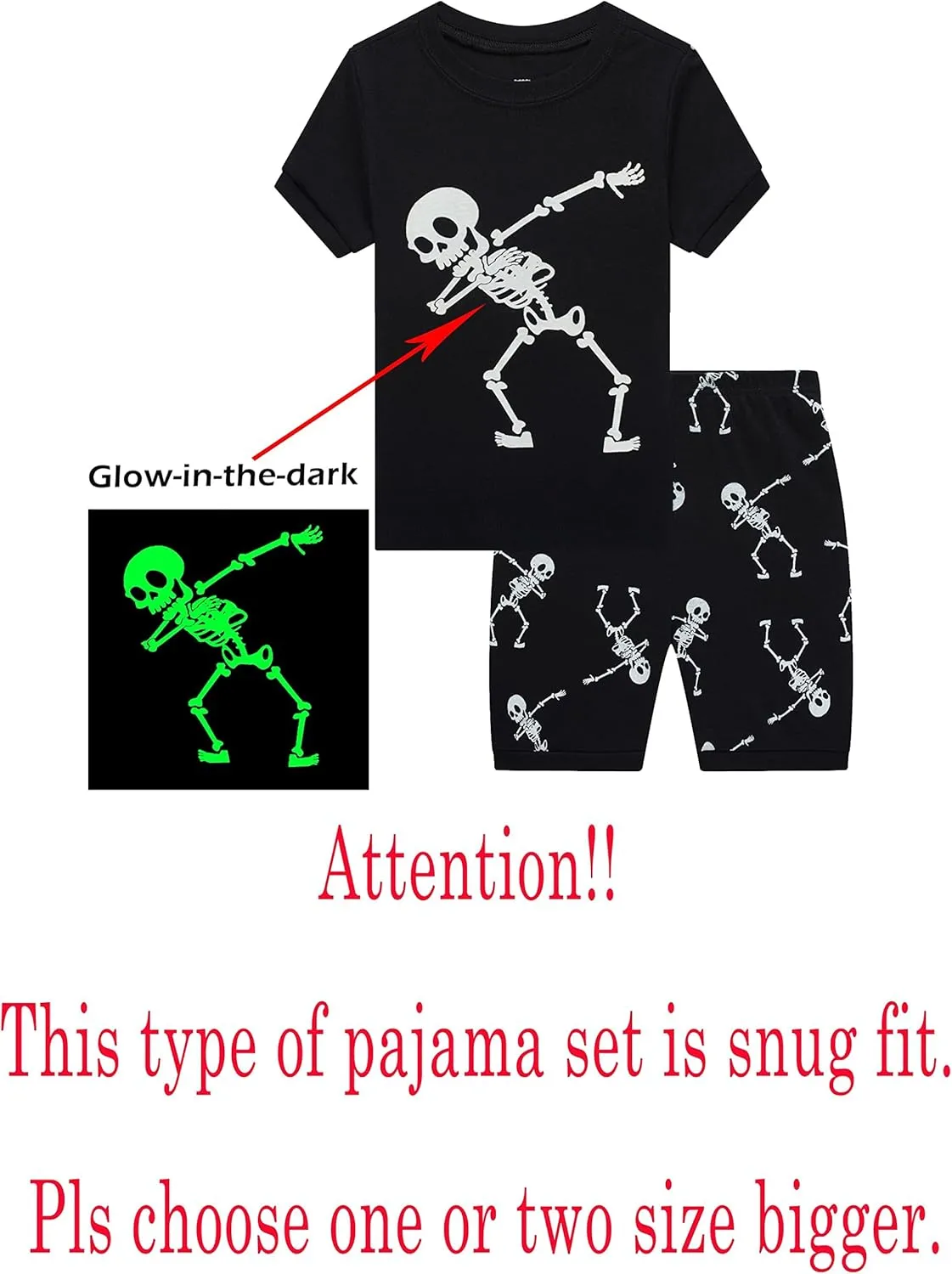 KikizYe Boys Short Sleeve Pajamas Kids Summer Pjs Children Pajamas
