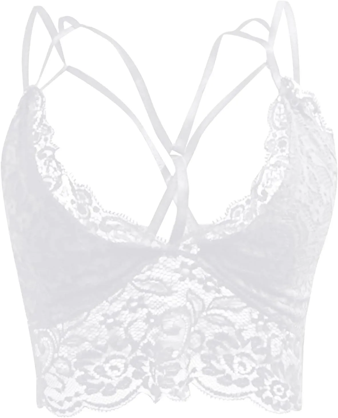 Lace Bralette Vest Crop Wireless Bra Lingerie Sexy V Neck Underwear Camisole