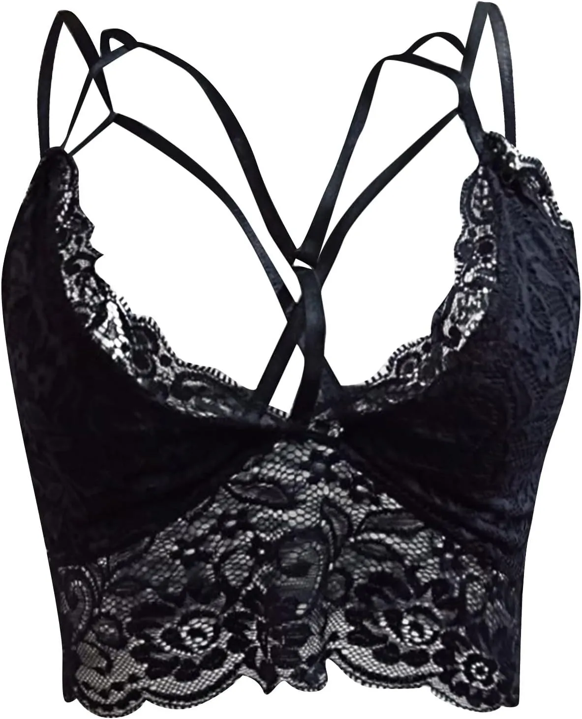 Lace Bralette Vest Crop Wireless Bra Lingerie Sexy V Neck Underwear Camisole