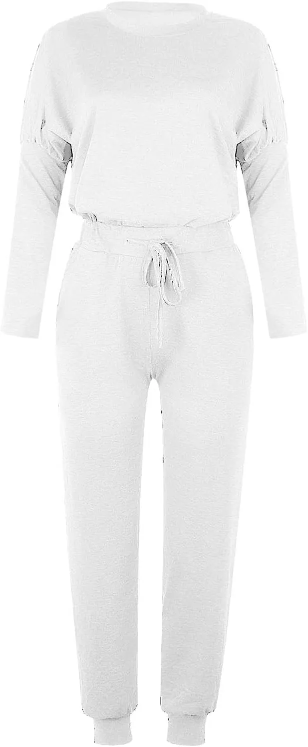 Lastesso Womens 2 Piece Sweatsuits Set Lightweight Loungewear Crewneck Loose Pullover Cozy Active Jogger Pants Soft Tracksuit