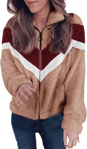 LCMTWX Fleece Jacket Women Casual Coat Outdoor Slim Coffee Outwear Plush Long Cardigan Trendy Warm Oversized Fluffy Womens