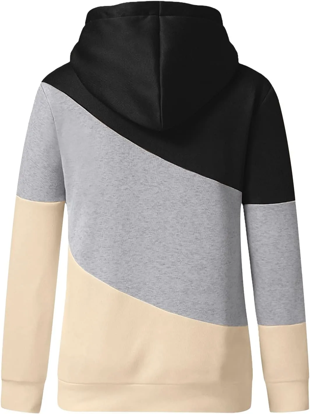LCMTWX Sleeve Casual Hoodie Splice Contrast Long Sweatshirt Solid Strap Women Tops Women's Hoodies Sweatshirts Petite