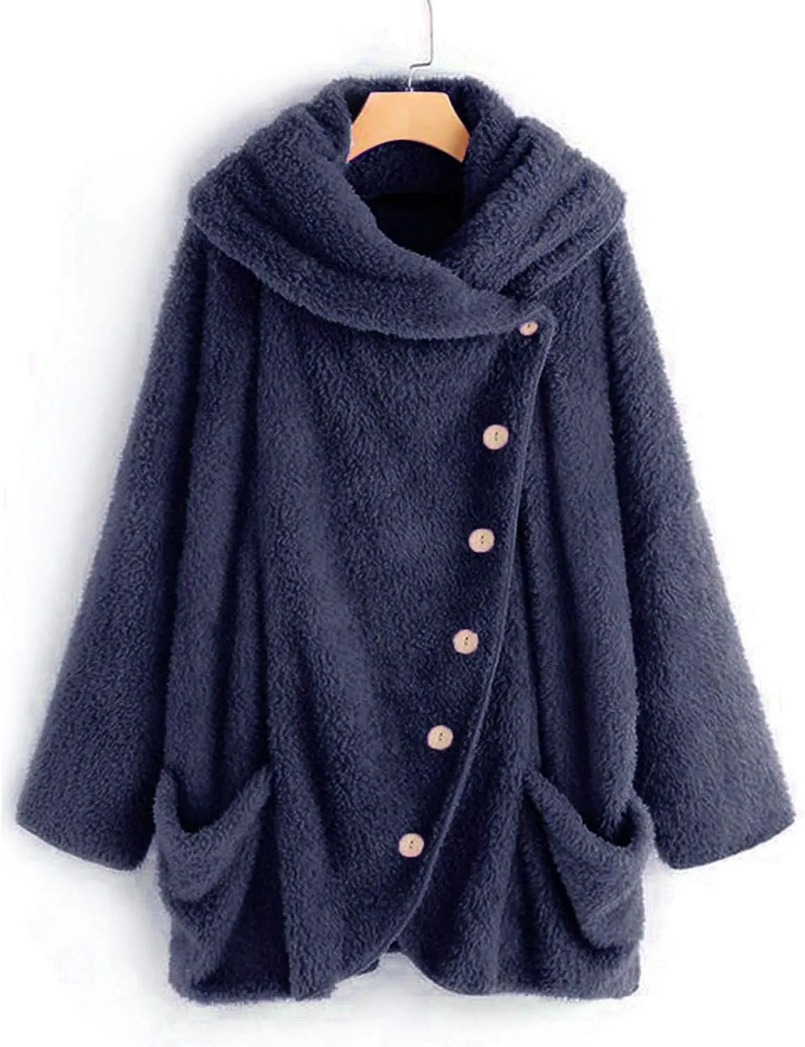 LCMTWX Womens 2023 Winter Fuzzy Fleece Jacket Fleece Sleeve Plus Size Women Women's Coat Solid Oversized Fuzzy Fleece De