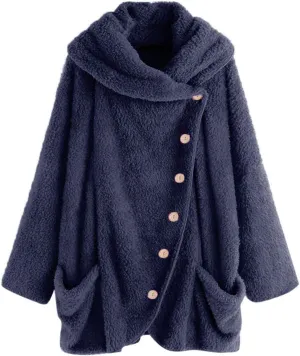 LCMTWX Womens 2023 Winter Fuzzy Fleece Jacket Fleece Sleeve Plus Size Women Women's Coat Solid Oversized Fuzzy Fleece De