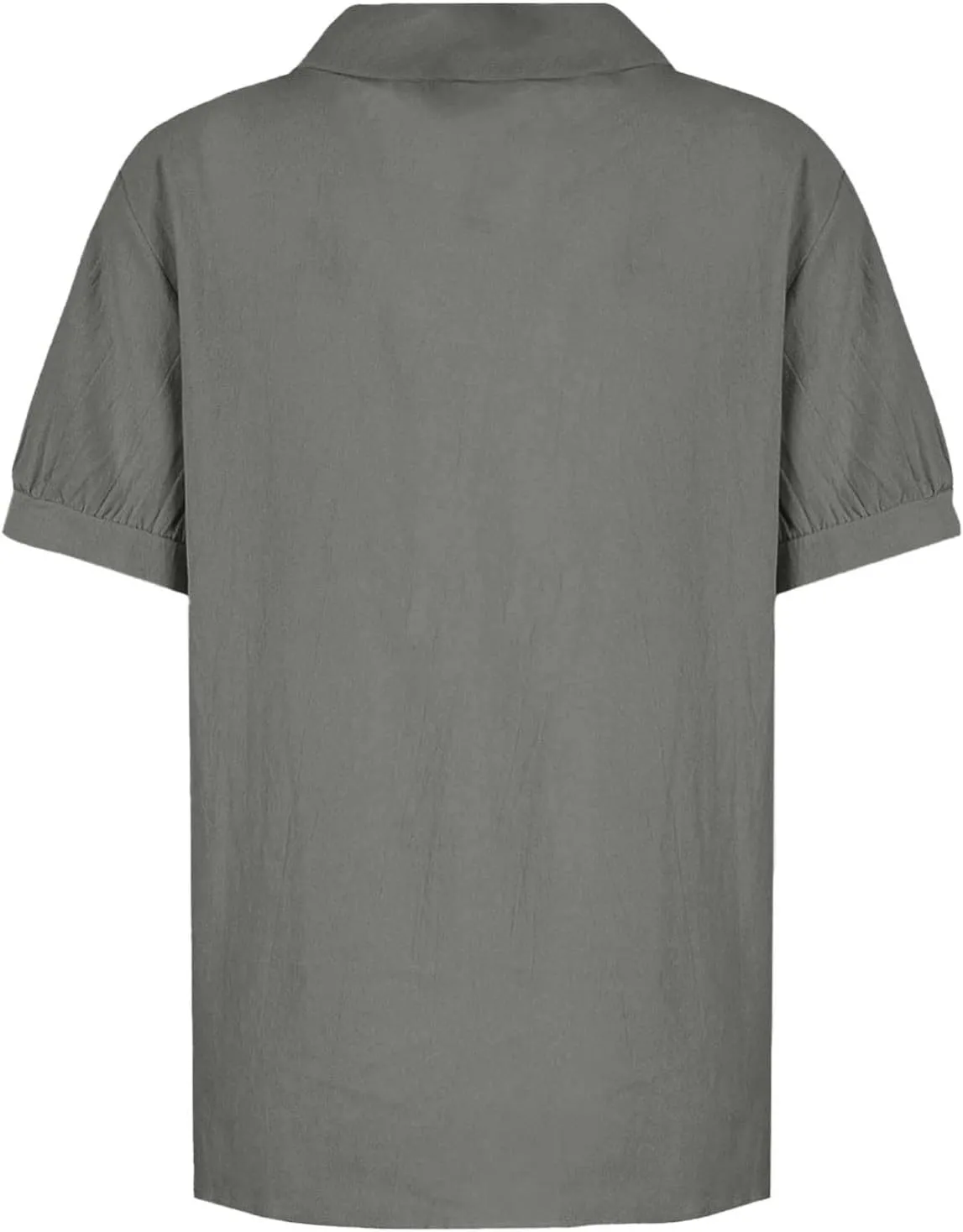 Linen Shirts for Women Summer Lightweight Short Sleeve Tunic Tshirts Cute Collared Tops Business Work Casual Blouses