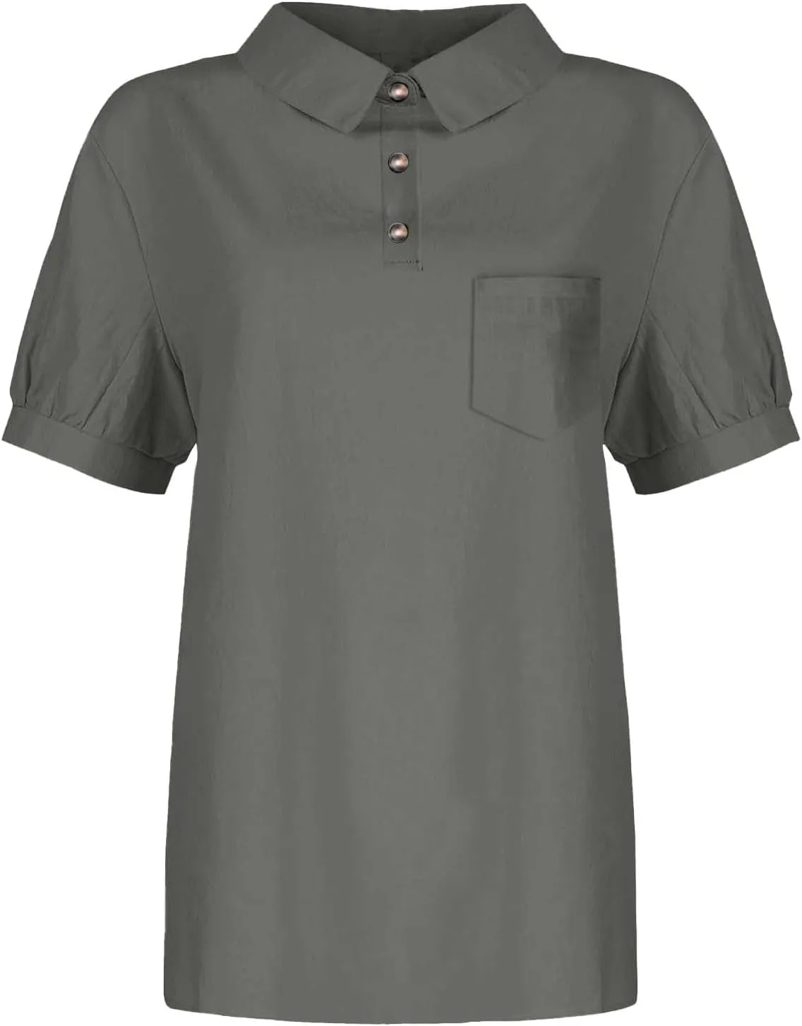 Linen Shirts for Women Summer Lightweight Short Sleeve Tunic Tshirts Cute Collared Tops Business Work Casual Blouses
