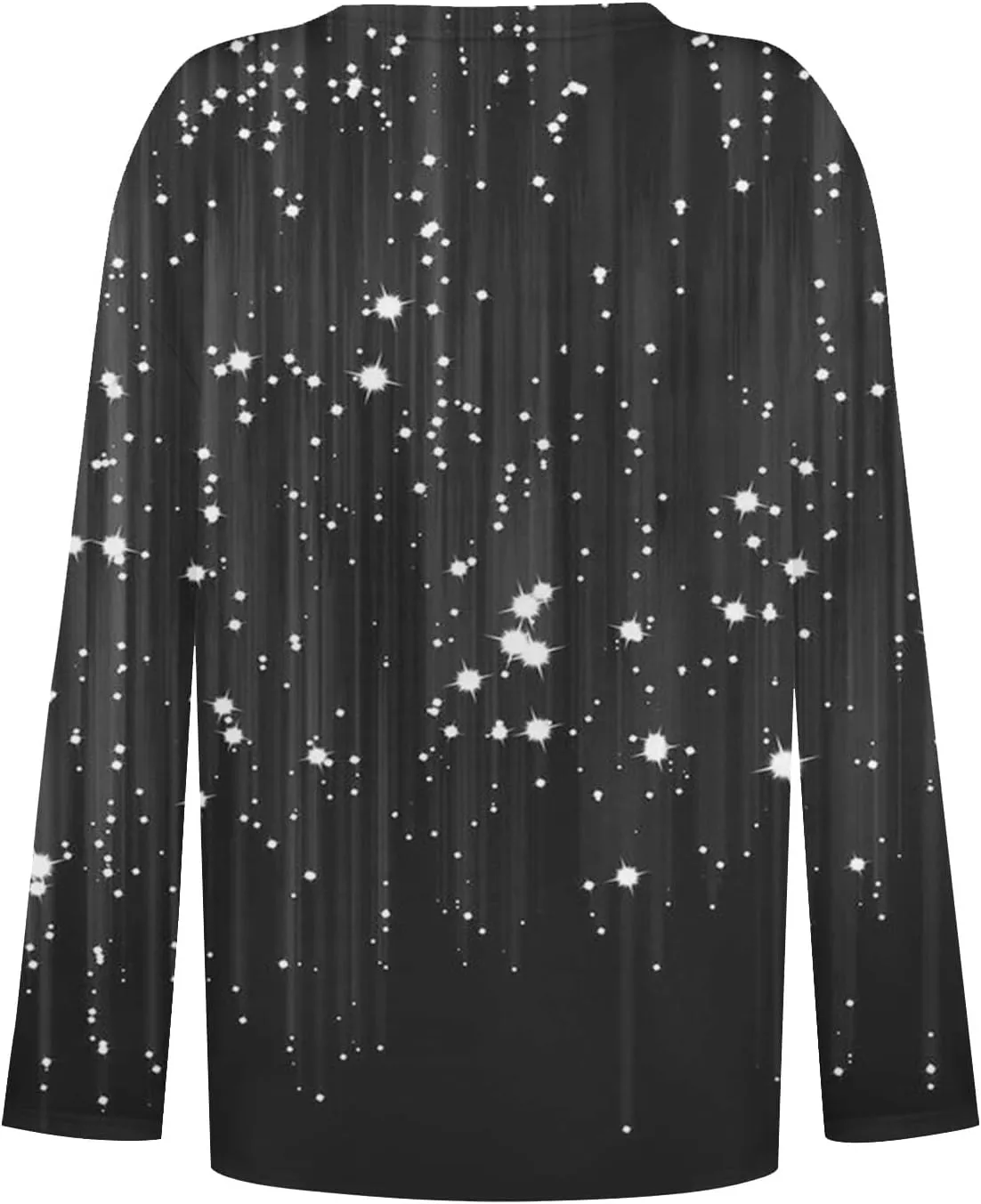 Long Sleeve Shirts for Women V Neck Sequin Tops Graphic Glitter Floral Printed Sparkly Party Blouse Pullover Tunics