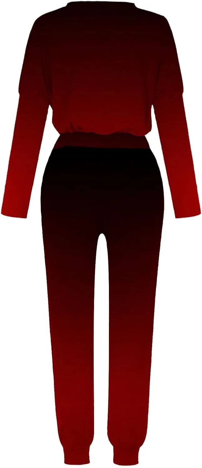 Lounge Sets for Women-2 Piece Sets for Women Jogger Sets for Women Long Sleeve Crewneck Sweatshirts With Sweatpant
