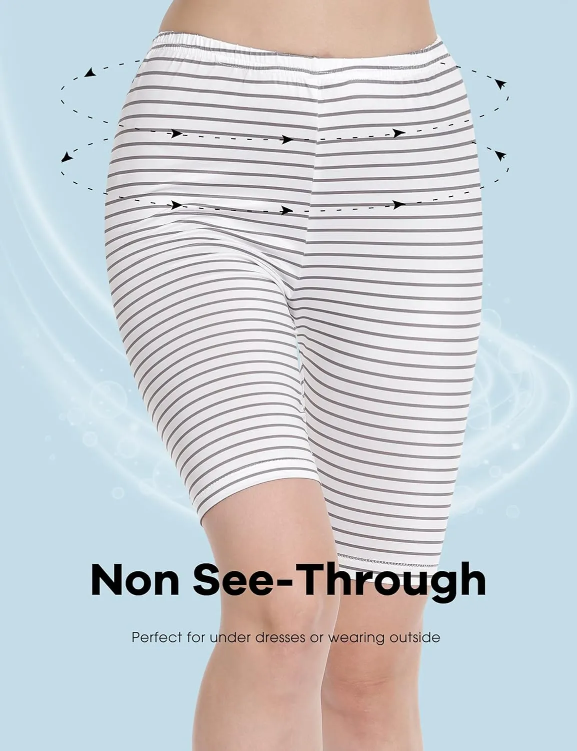 MANCYFIT Short Leggings for Women Slip Shorts Mid Thigh Legging Plus Size Undershorts Flat