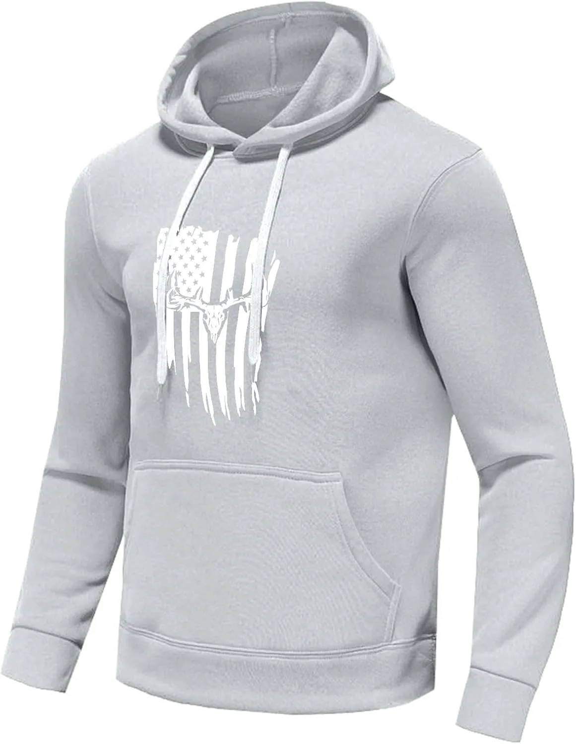 Mens American Flag Graphic Hoodie Casual Hooded Sweatshirts Outdoor Fashion Shirt Long Sleeve Patriotic Spring Tops