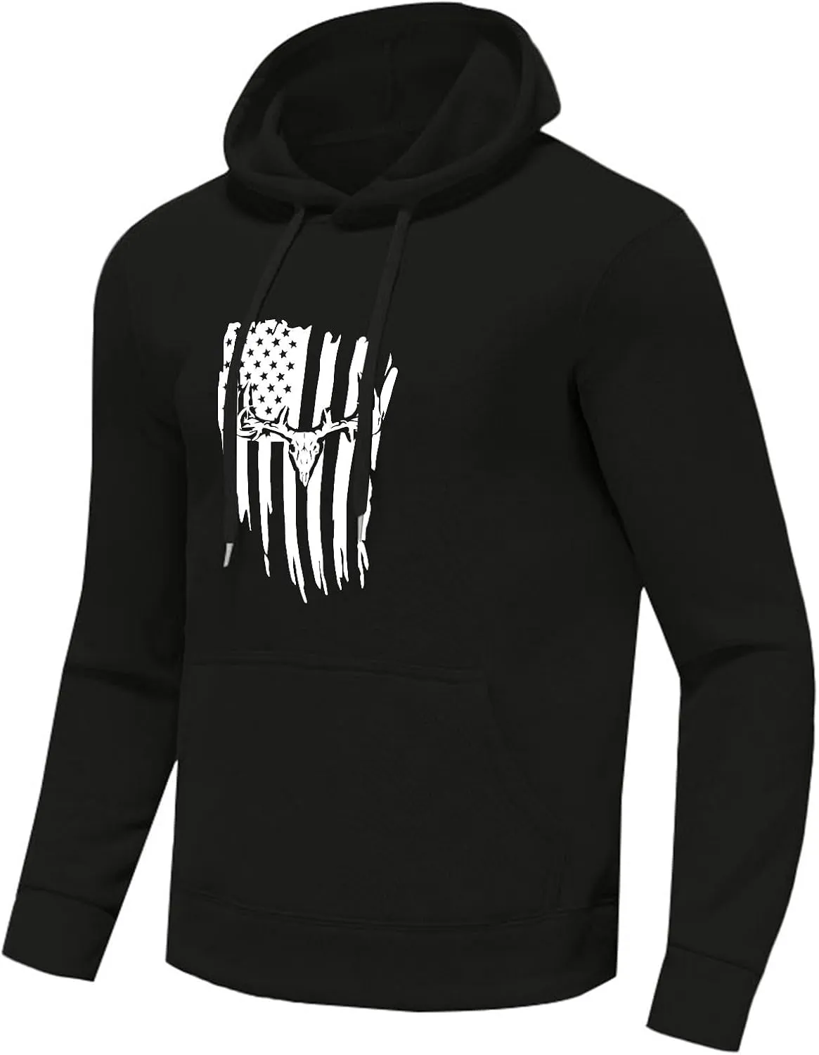 Mens American Flag Graphic Hoodie Casual Hooded Sweatshirts Outdoor Fashion Shirt Long Sleeve Patriotic Spring Tops