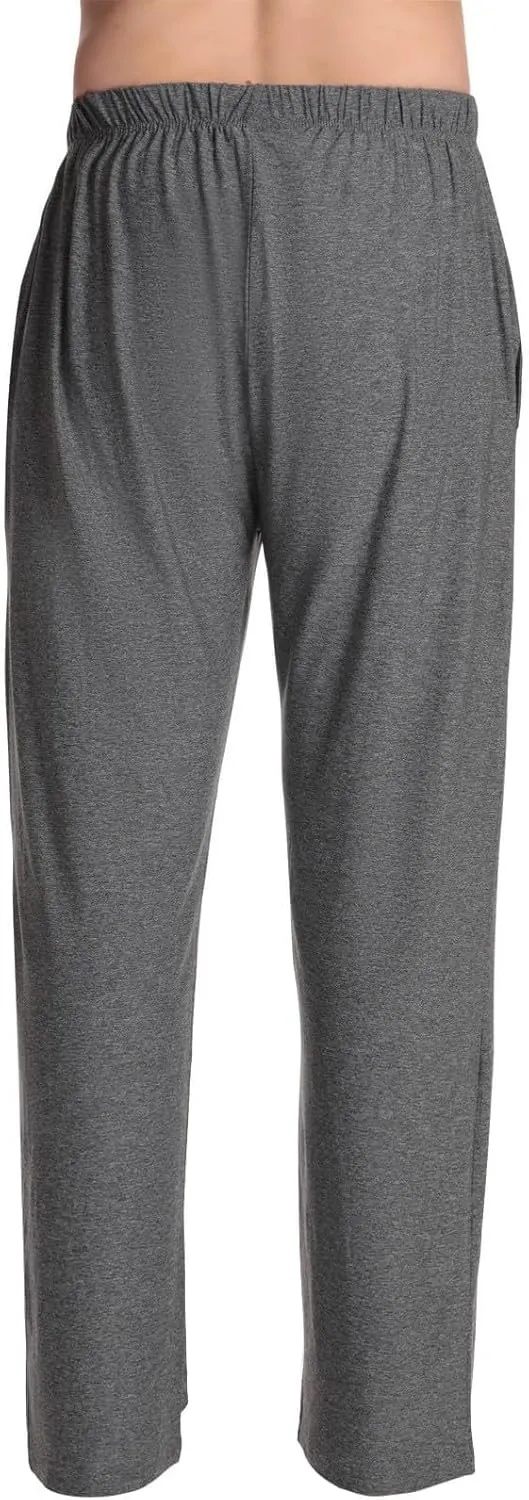 Mens Christmas Pajama Pants Sleepwear Lounge Pants Drawstring Elastic Lightweight Straight Leg Pj Pants with Pocket