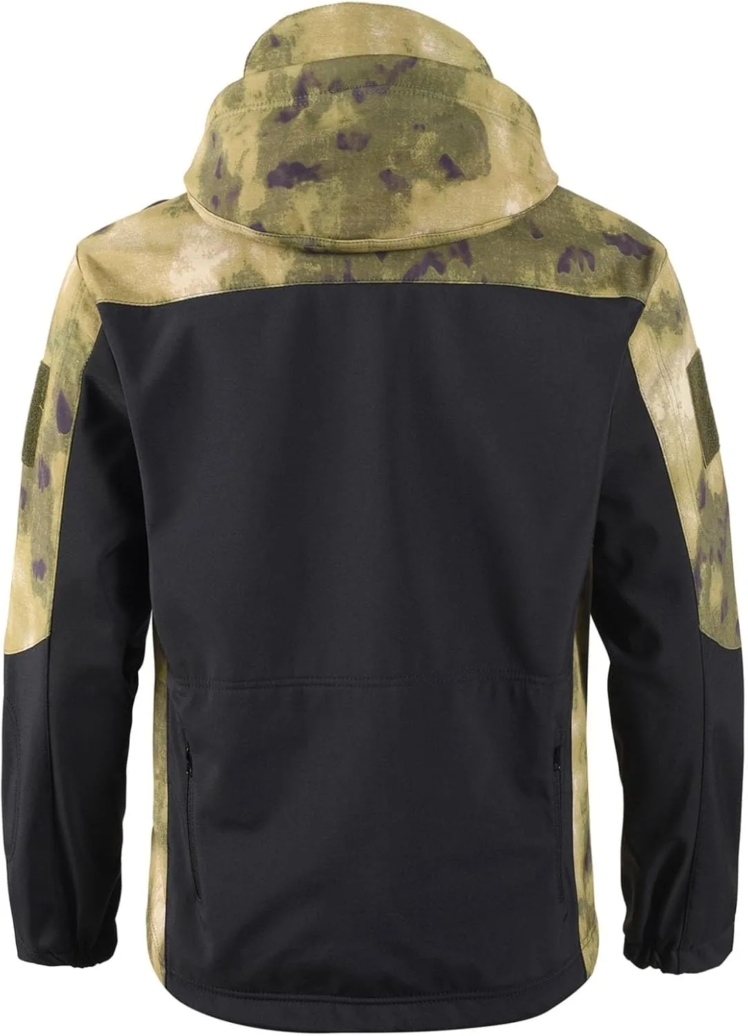 Men's Hooded Waterproof Jacket Lightweight Rain Jackets Full Zip Softshell Coats Outdoor Casual Patchwork Sportswear