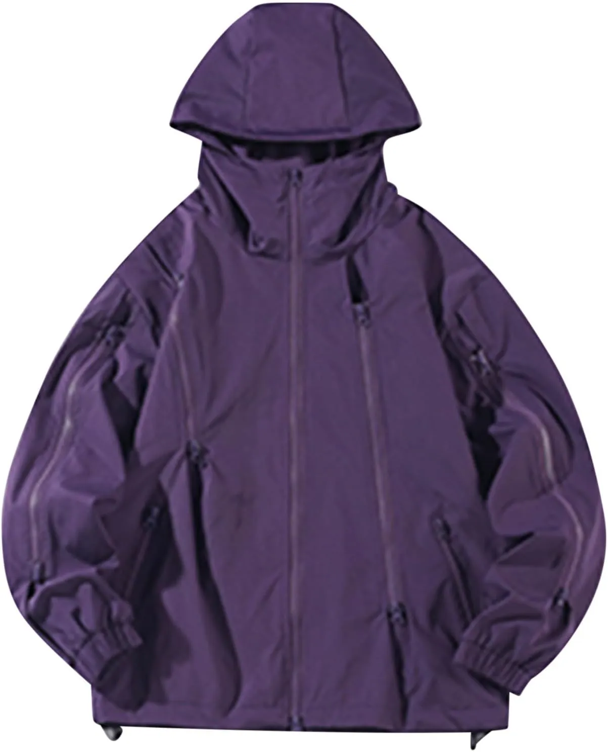 Men's Lightweight Softshell Jacket Outdoor Loose Windproof Hooded Jackets Outerwear for Men Hiking Cycling Travel