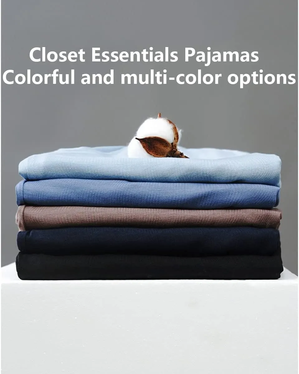 Men's Modal Sleepwear, 2pcs Pajamas Sets Nightwear T-Shirt   Lounge Pants, Plus Size Home Wear, for All Seasons (Color : A, Size : Large)