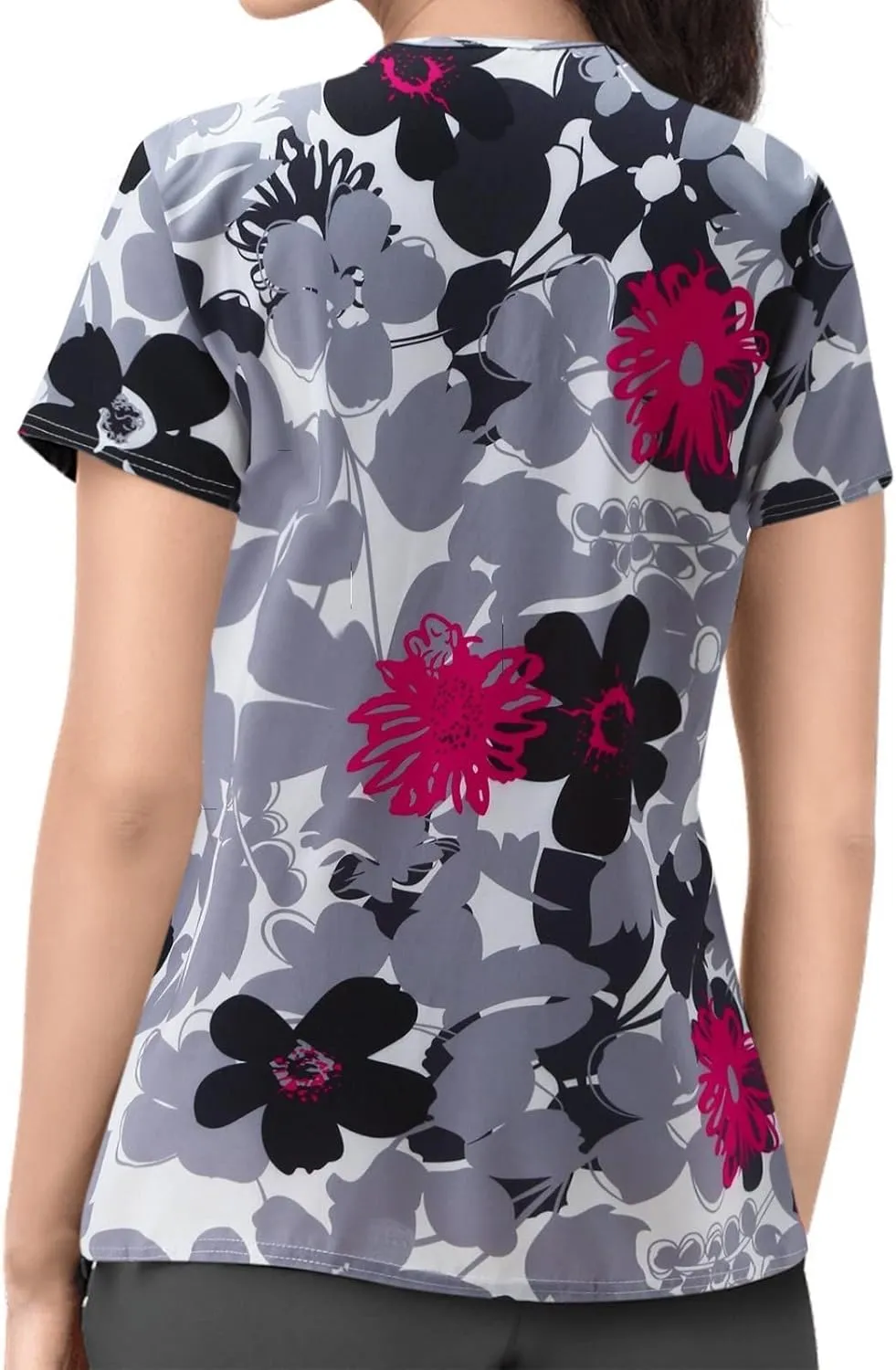 OIOLOYJM Plus Size Scrubs for Women Nurse Gifts Printed Tops Medical Nursing Stretchy Shirts