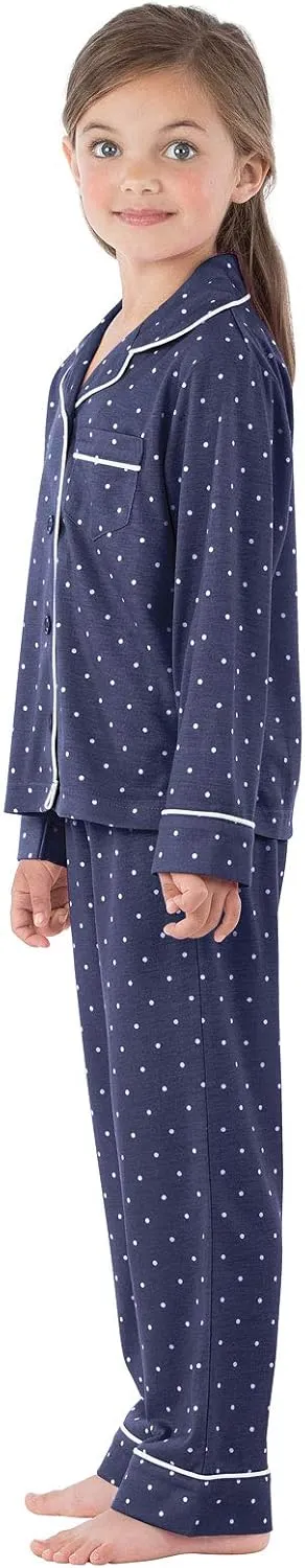 PajamaGram Pajamas for Kids - Kids Long Sleeve Button Down Pajamas with Pants