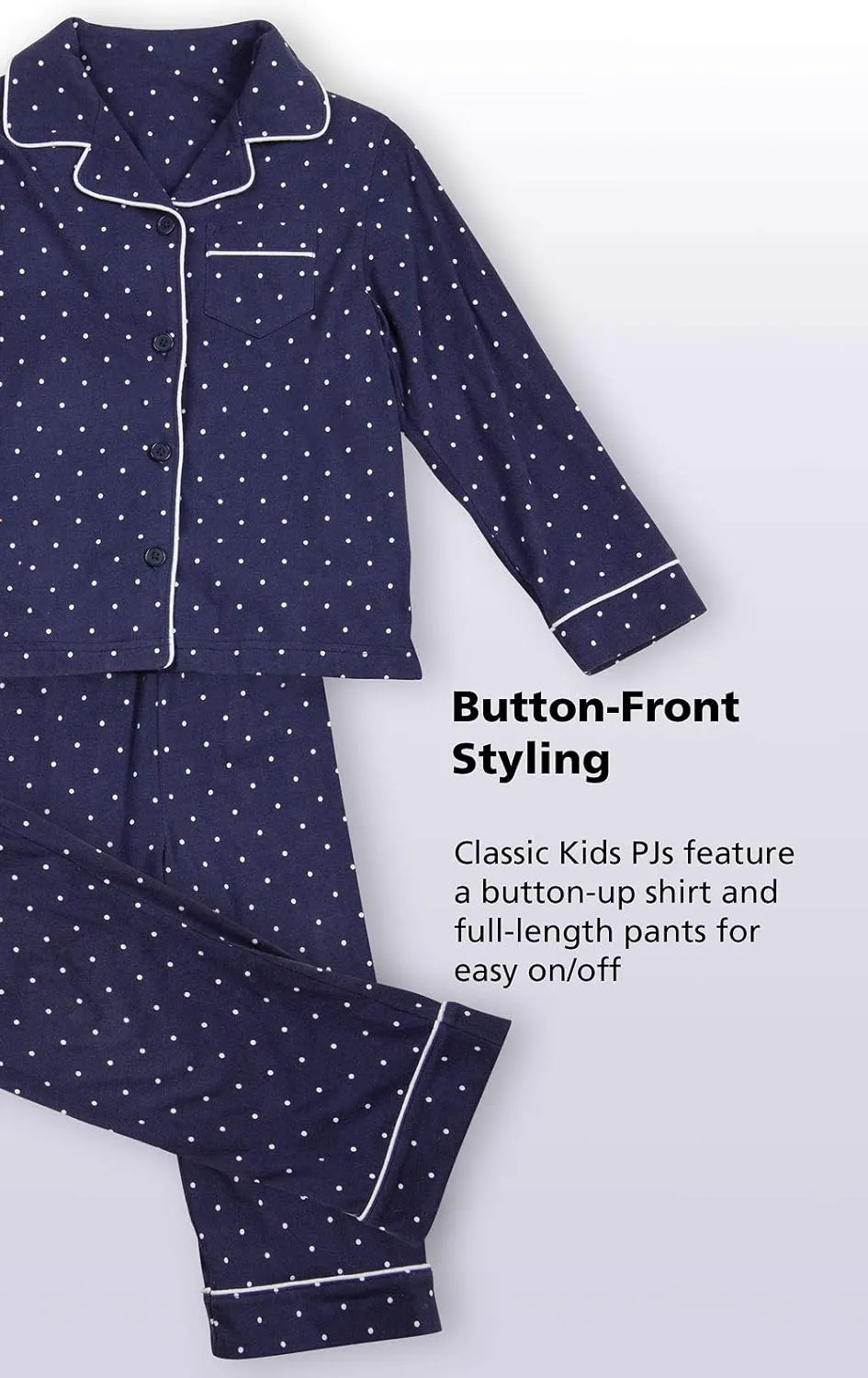 PajamaGram Pajamas for Kids - Kids Long Sleeve Button Down Pajamas with Pants