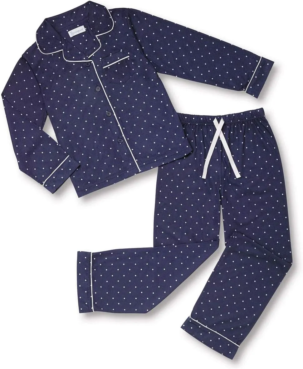 PajamaGram Pajamas for Kids - Kids Long Sleeve Button Down Pajamas with Pants