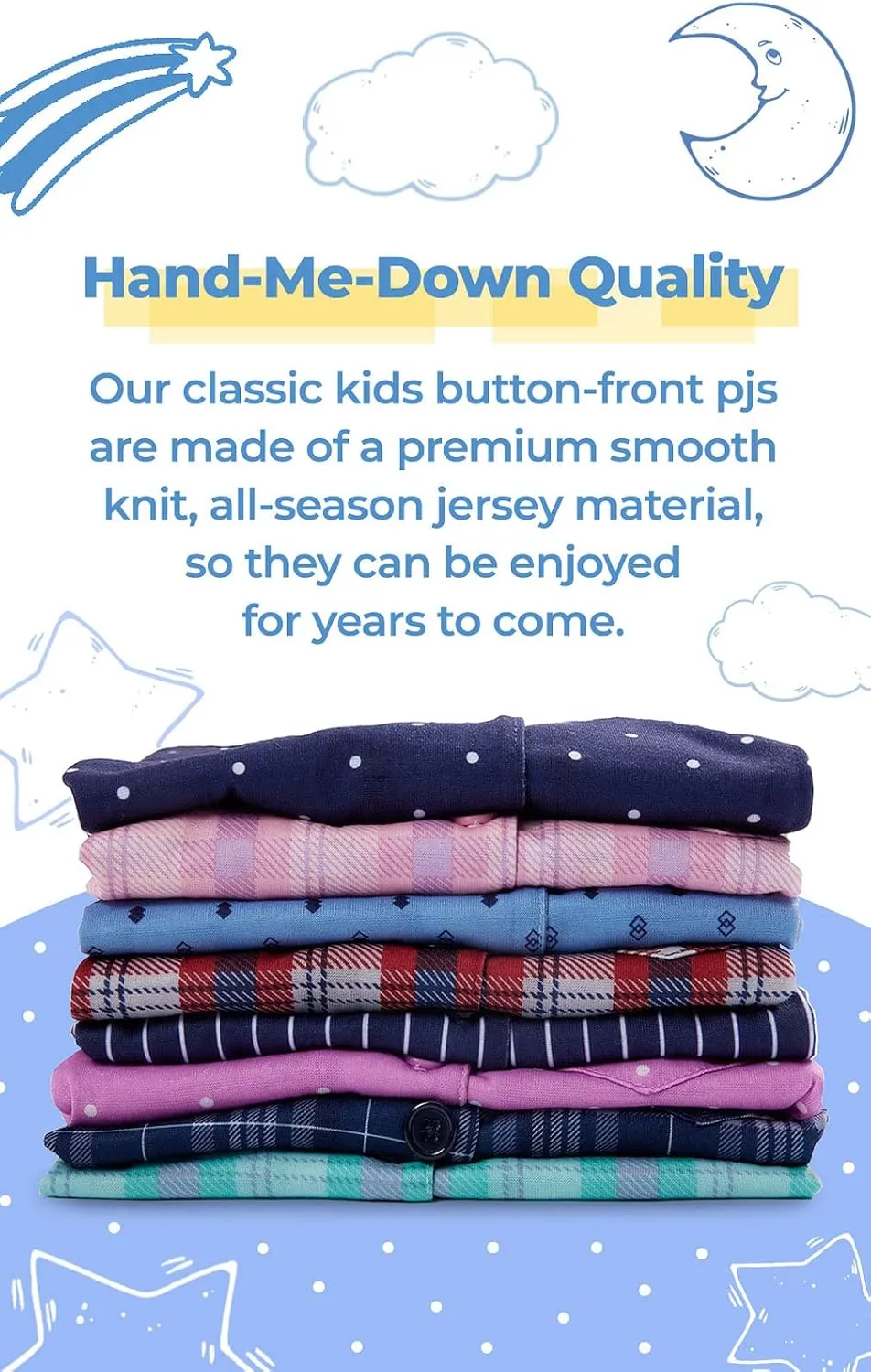 PajamaGram Pajamas for Kids - Kids Long Sleeve Button Down Pajamas with Pants