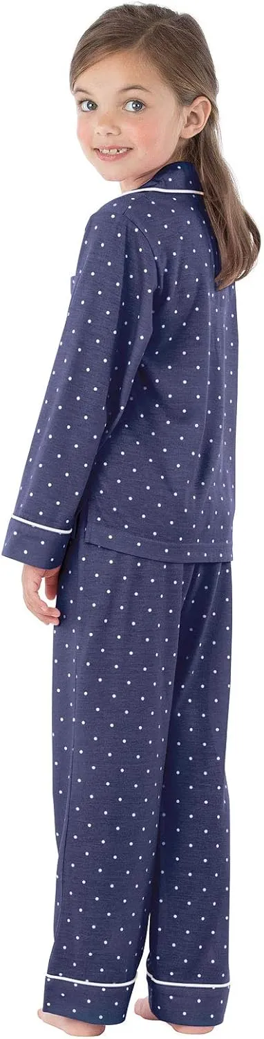 PajamaGram Pajamas for Kids - Kids Long Sleeve Button Down Pajamas with Pants