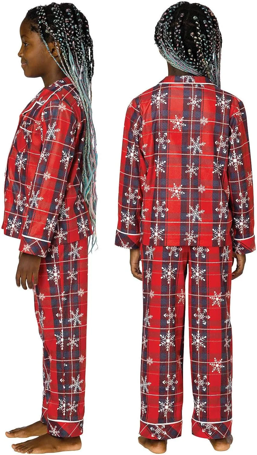 PajamaGram Printed Flannel Button-Front Kids Pajamas