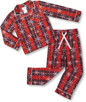 PajamaGram Printed Flannel Button-Front Kids Pajamas