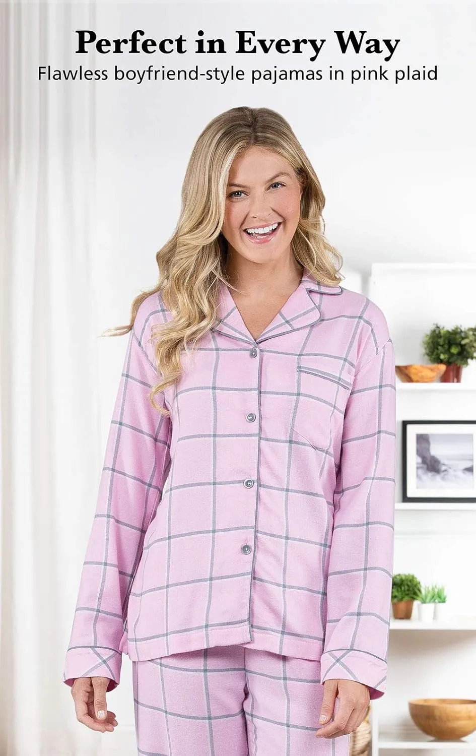PajamaGram World's Softest Flannel Women's Boyfriend Pajamas