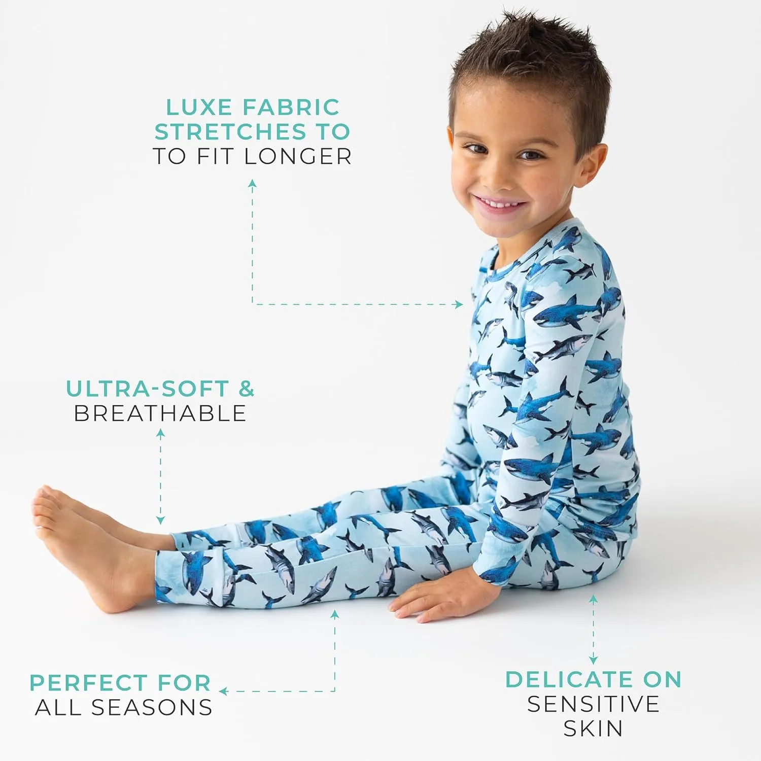 Posh Peanut Boys Pajamas - PJs for Kids Made of Soft Viscose from Bamboo, Long Sleeve Toddler PJs & Matching Boys Pajama Sets