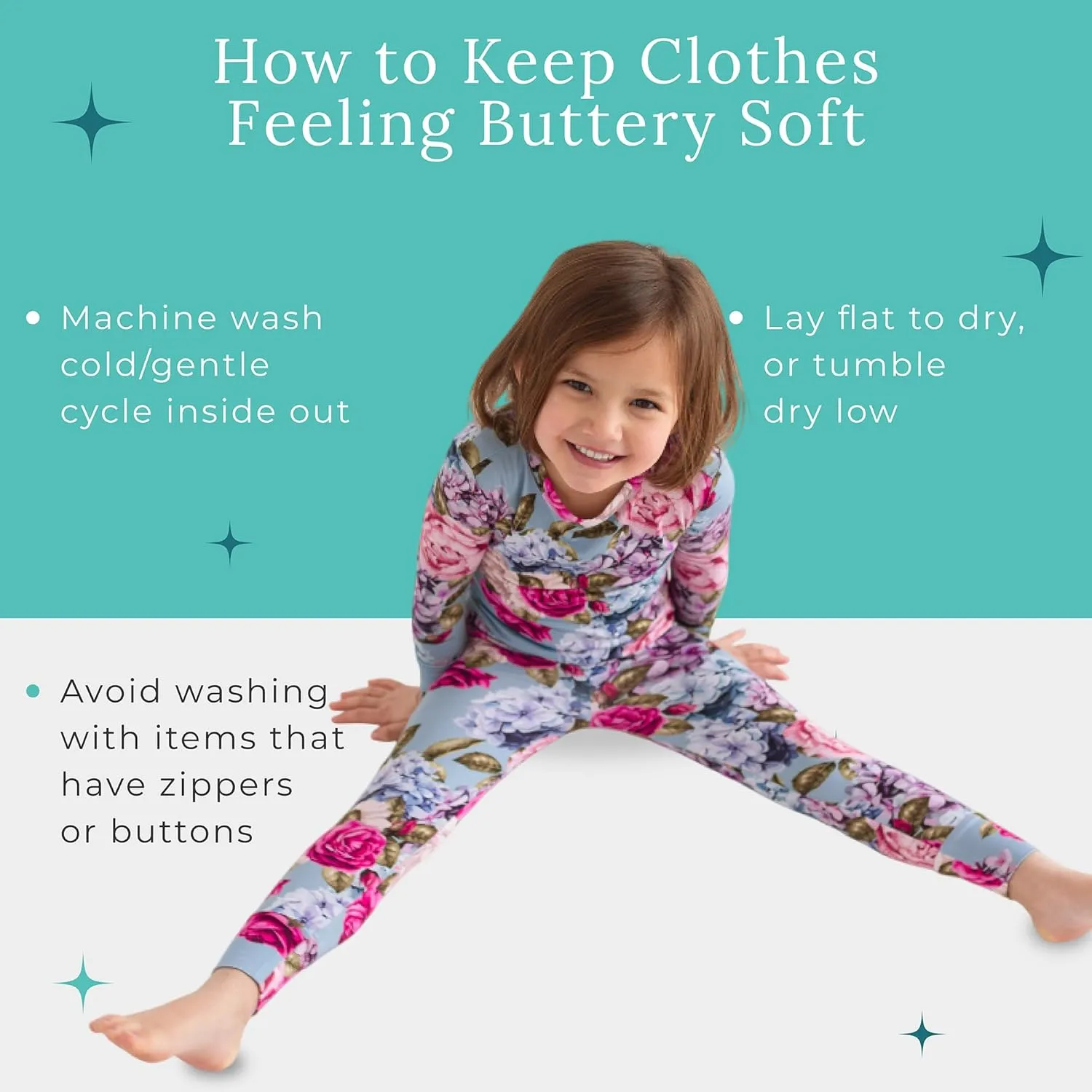 Posh Peanut Girls Pajamas - Soft, Viscose from Bamboo PJs for Kids - Matching, Long Sleeve Toddler Pajamas for Girls
