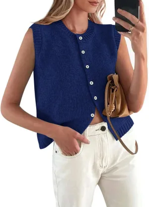 PRETTYGARDEN Sweater Vest Women 2025 Spring Summer Casual Lightweight Knit Sleeveless Button Down Tank Tops Trendy Clothes