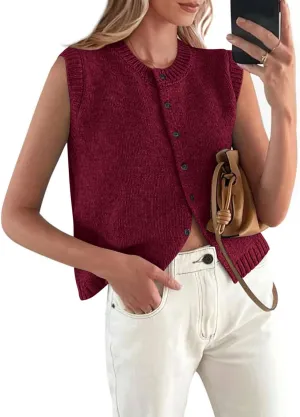 PRETTYGARDEN Sweater Vest Women 2025 Spring Summer Casual Lightweight Knit Sleeveless Button Down Tank Tops Trendy Clothes