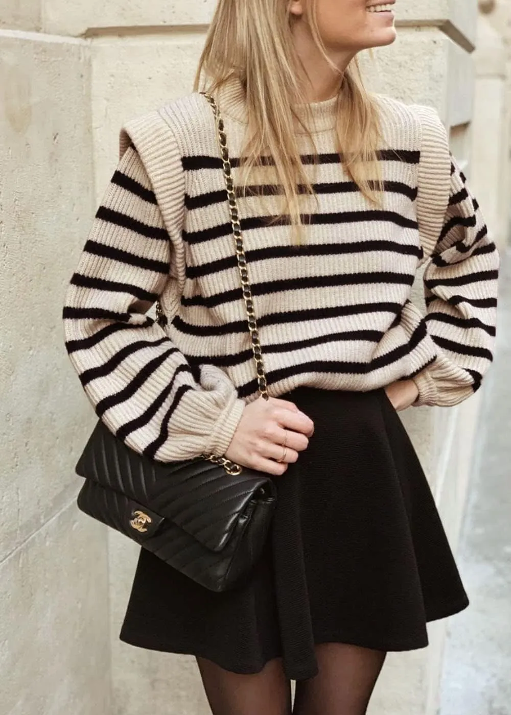PRETTYGARDEN Women's Sweaters Casual Long Lantern Sleeve Crewneck Ribbed Knit Pullover Striped Jumper Tops Blouse