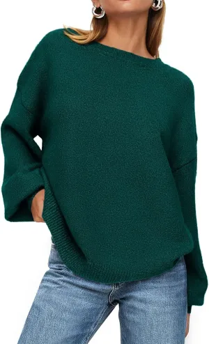 PRETTYGARDEN Women's Winter Sweaters Casual Crew Neck Long Sleeve Pullover Ribbed Knit Loose Fit Sweater Tops