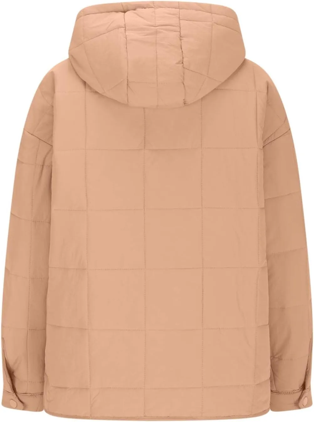 RKSTN Women Quilted Pullover Puffer Jacket Loose Hooded Coats Winter Warm Lightweight Outerwear with Pockets