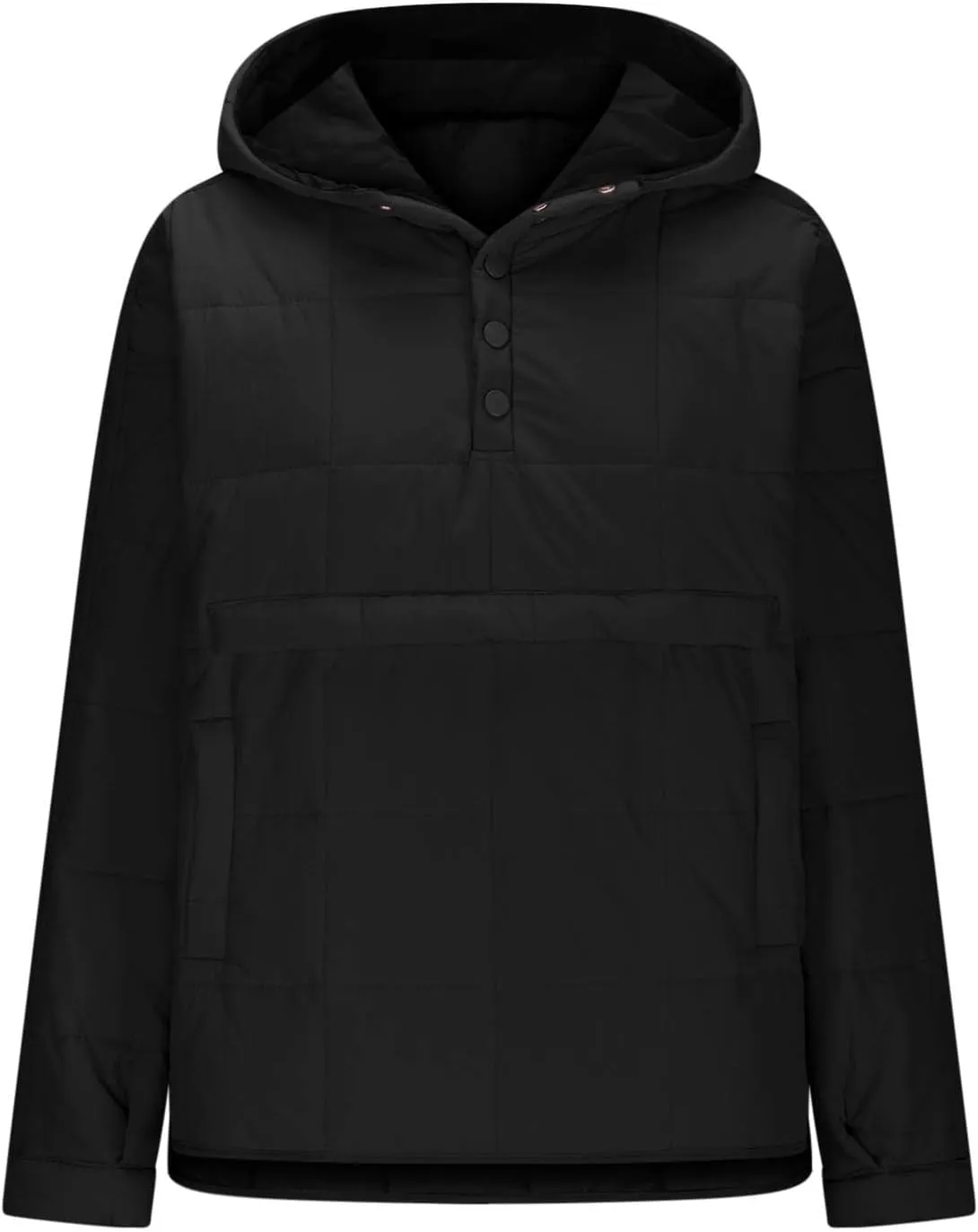 RKSTN Women Quilted Pullover Puffer Jacket Loose Hooded Coats Winter Warm Lightweight Outerwear with Pockets