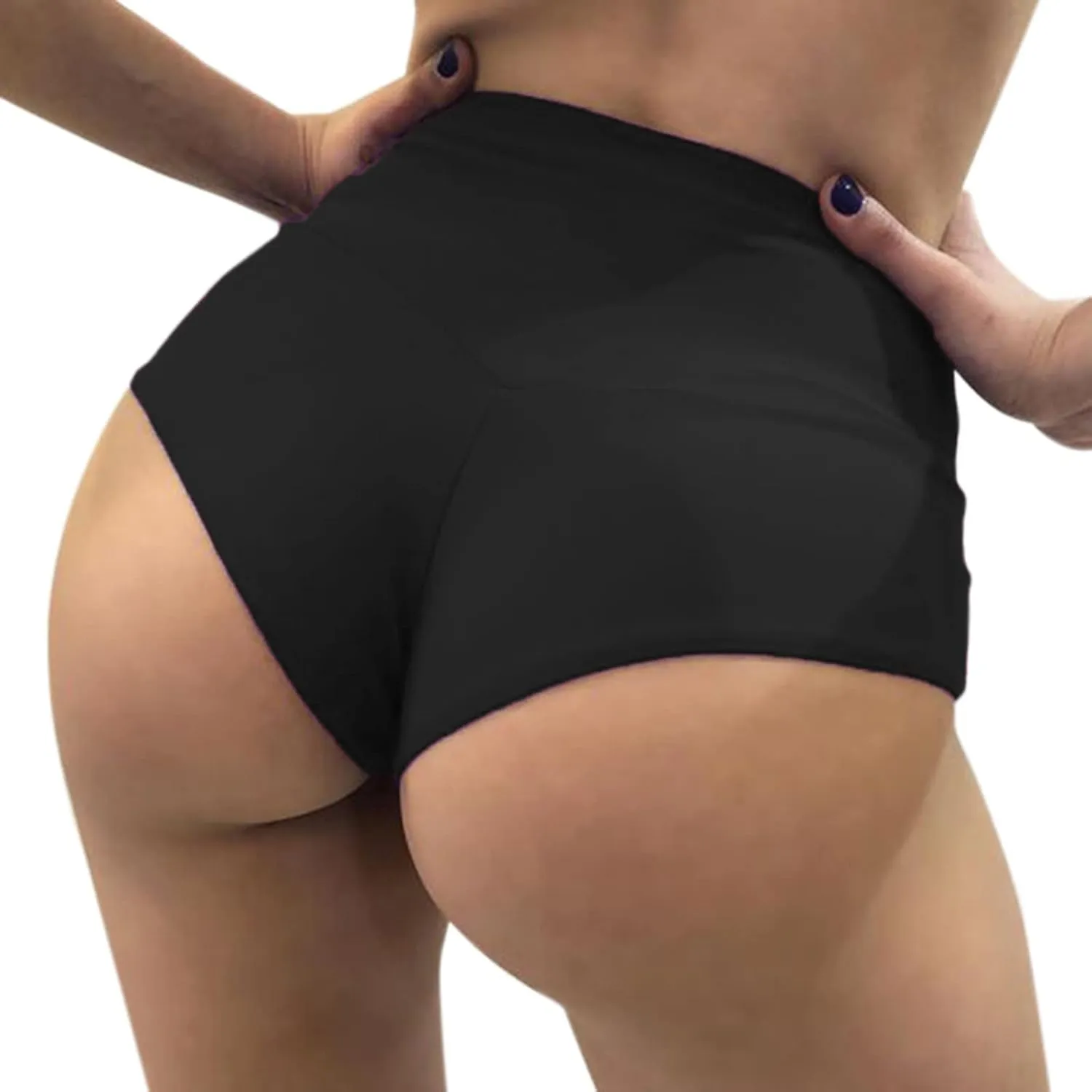Scrunch Booty Shorts for Women V Back High Waisted Yoga Shorts Cut Out Rave Bottoms Butt Lifting Short Mini Hot Pants