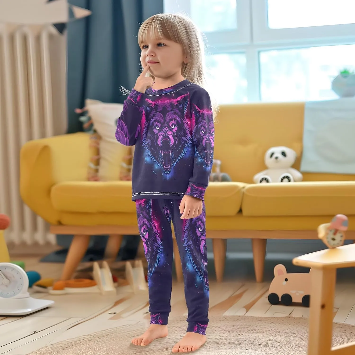 senya Pajama Sets Long Sleeve Top and Pants Sleepwear Branches Sloth for 2-8 Years Old