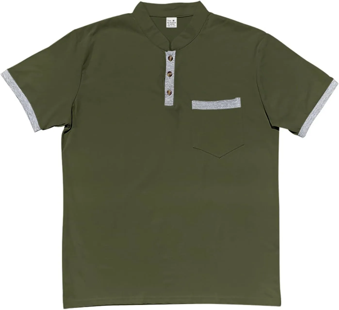 Short Sleeve Henley Shirts for Men Classic Button V Neck Tshirt Outdoor Casual Trendy Spring Tee Tops with Pocket