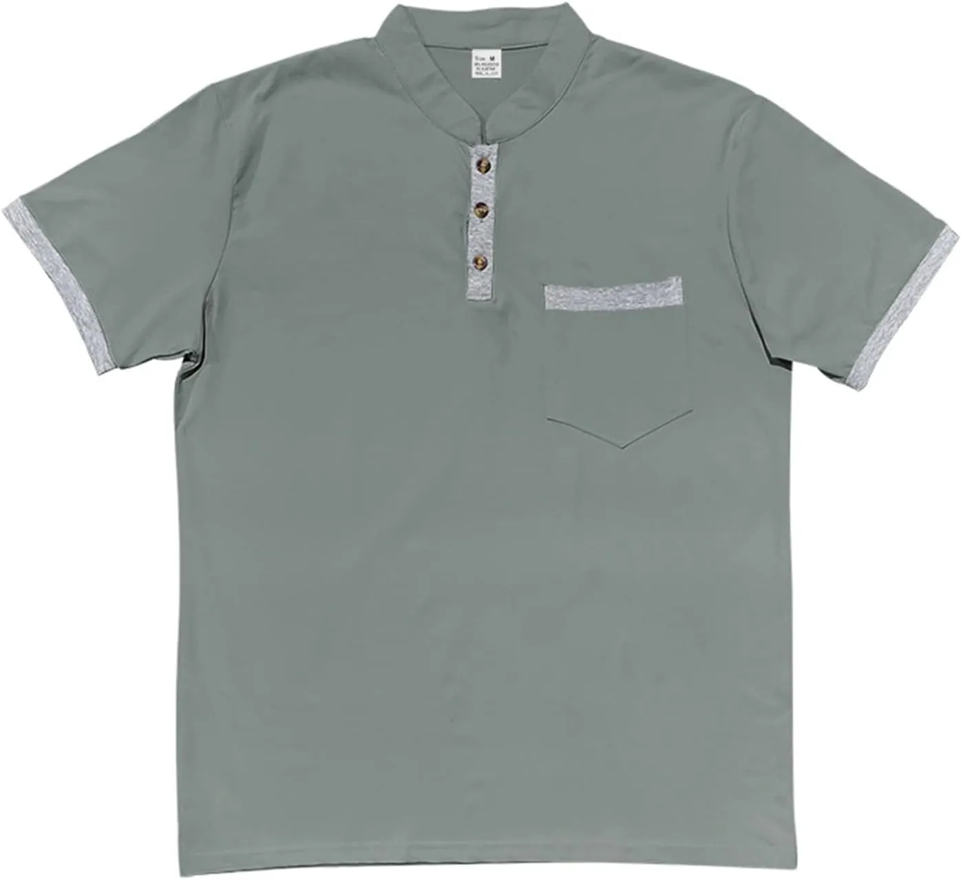 Short Sleeve Henley Shirts for Men Classic Button V Neck Tshirt Outdoor Casual Trendy Spring Tee Tops with Pocket