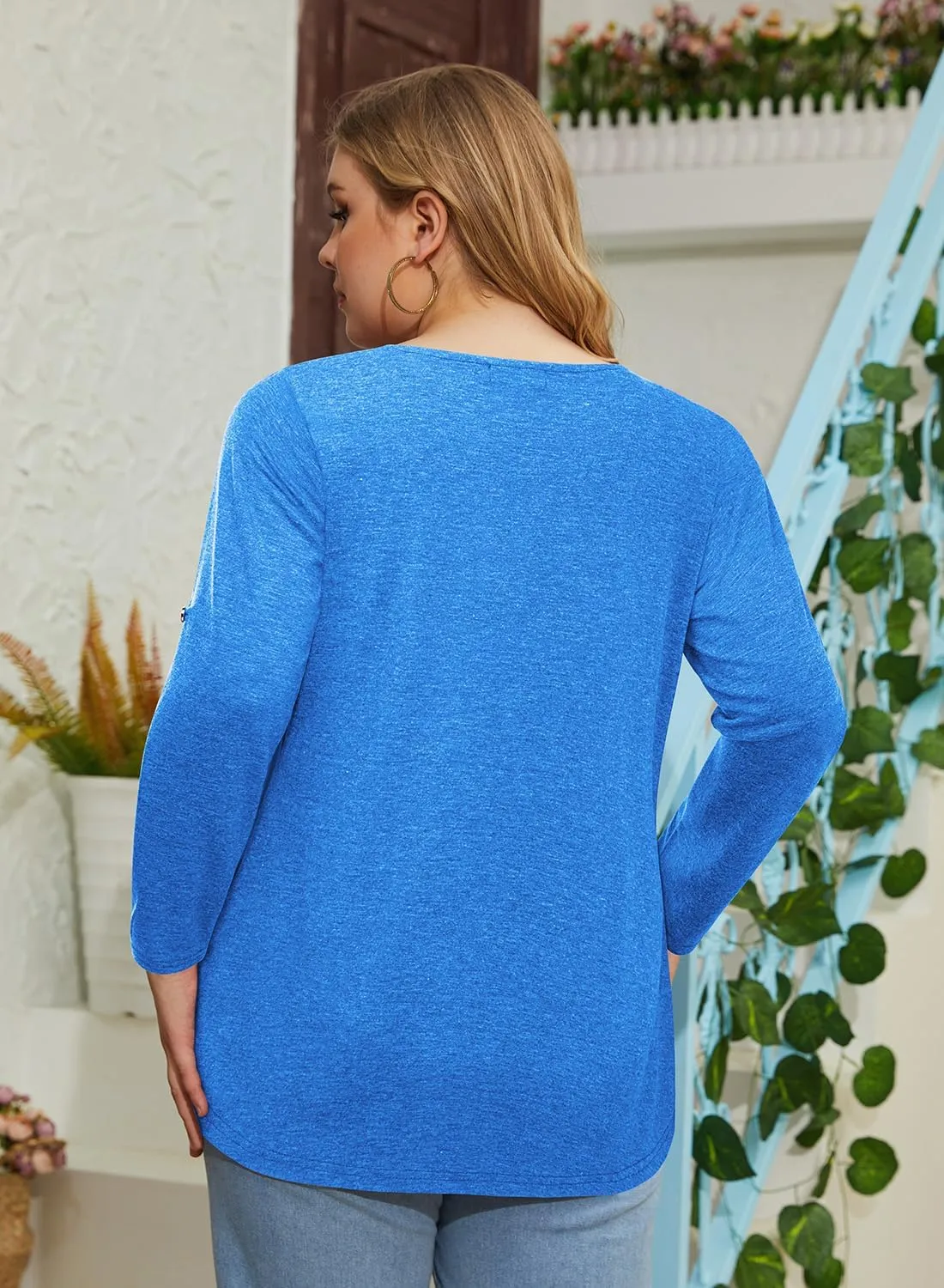 Siddhe Women Short Sleeve Plus Size Tunics, Square Neck Tops Casual Loose Fit T Shirt Blouse Summer 2025