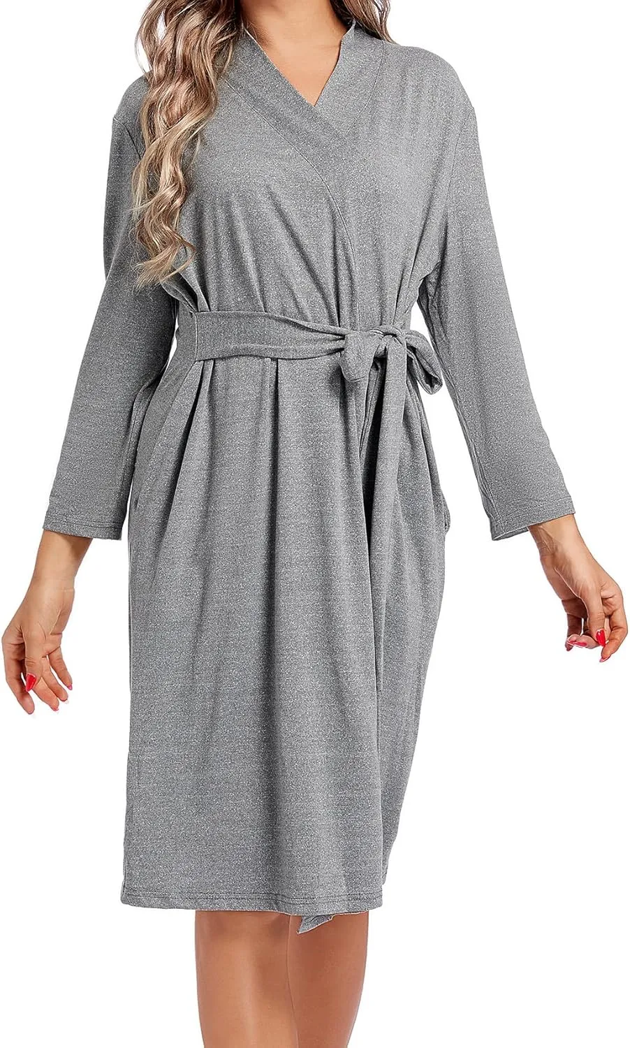 SUFEINI Maternity Mommy Robes with Matching Swaddle Blanket Set, Maternity Mommy Postpartum Bathrobe Sleepwear